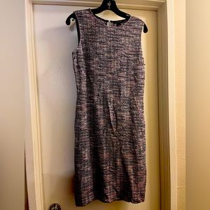 St. John Tweed Sheath Dress in Black and Pink